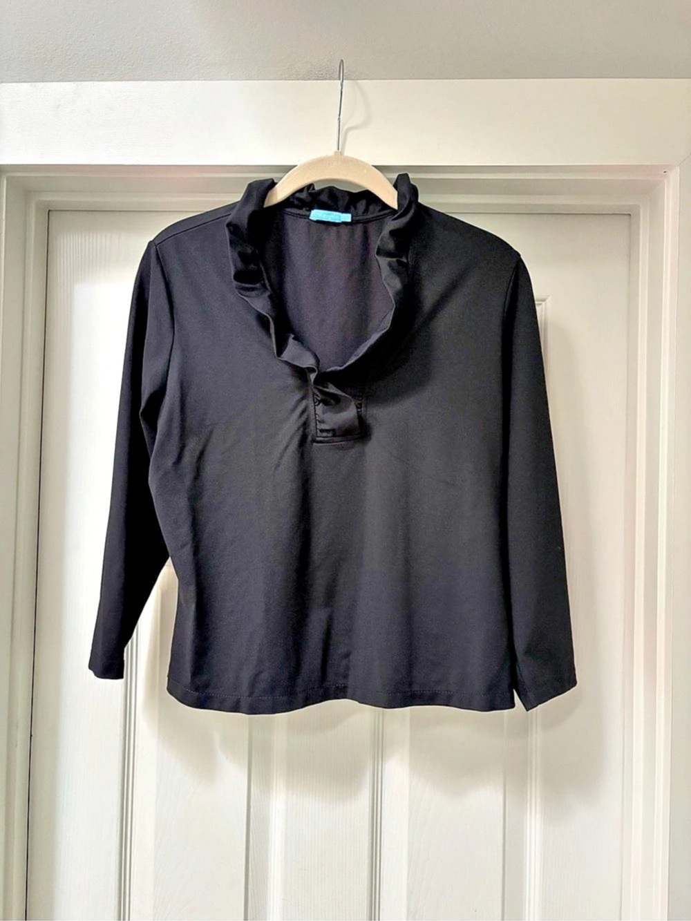J. McLaughlin Ruffle Neck 3/4 Sleeve Blouse